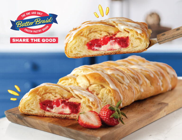 Strawberry & Cream Cheese Butter Braid Pastry