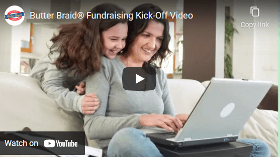 Video preview image of a fundraising kick-off video with the "play" button overtop the image